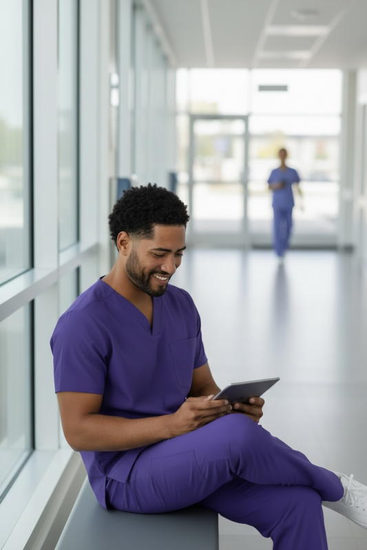 BOUNDLESS MEN'S MULTI POCKET SCRUB TOP