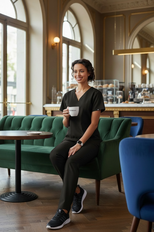 META LADIES VENTRAL V-NECK TOP