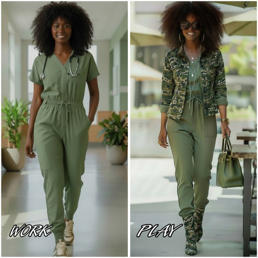 RENEW WOMEN’S CARGO JOGGER SCRUB JUMPER