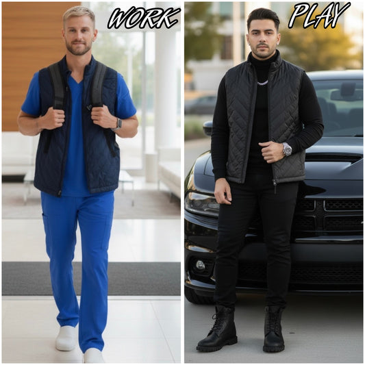 MEN’S QUILTED SCRUB VEST