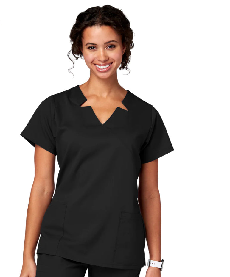 META LADIES NOTCH NURSING SCRUB TOP