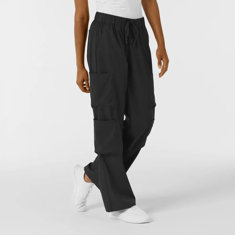 BOUNDLESS WOMEN'S WIDE LEG DOUBLE CARGO SCRUB PANT