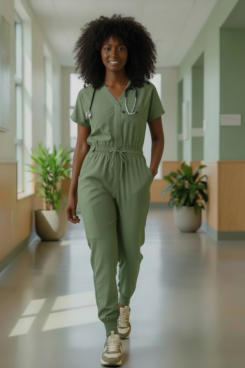 RENEW WOMEN’S CARGO JOGGER NURSING SCRUB JUMPER