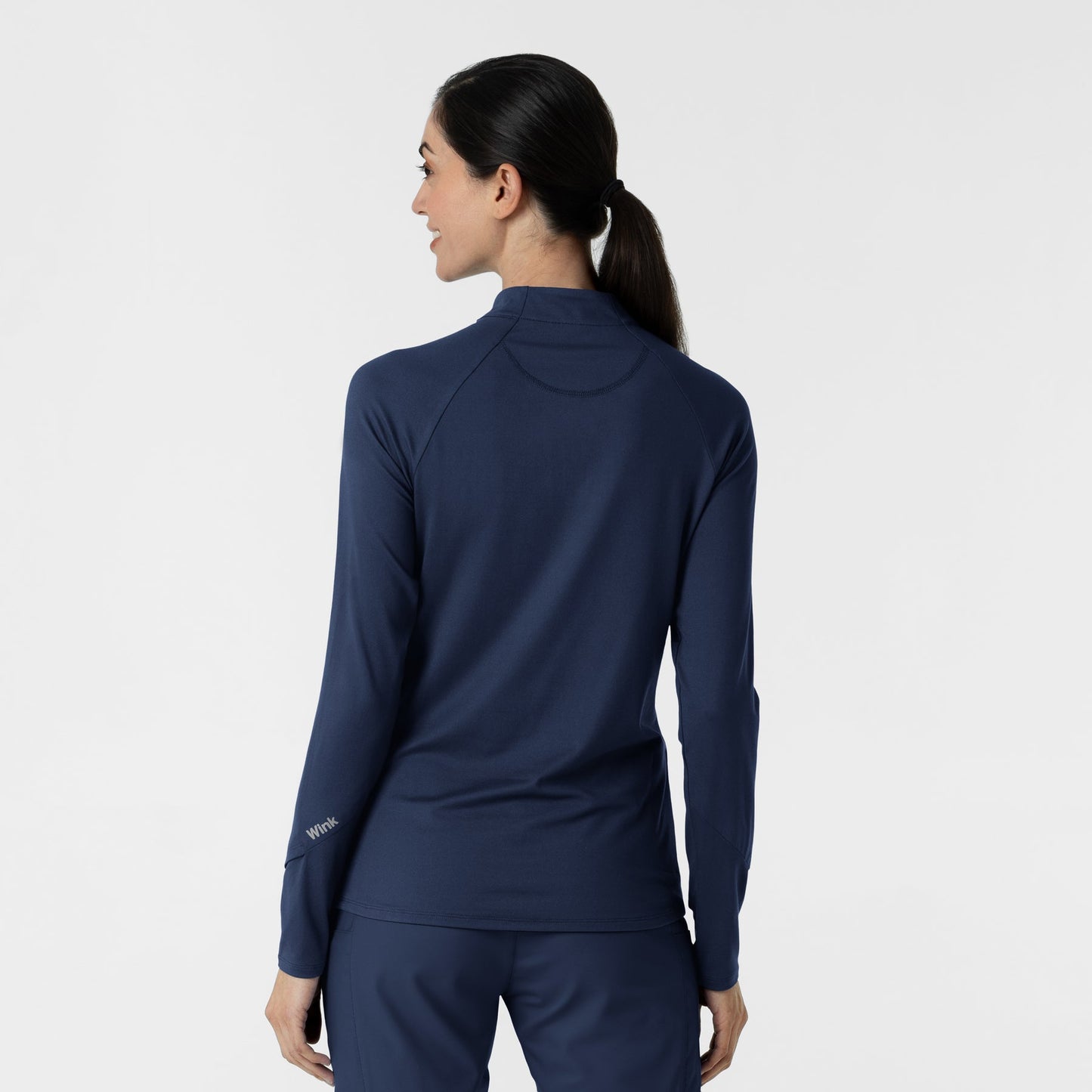 WOMEN'S WATCH WINDOW QUARTER ZIP NURSING SCRUB TOP