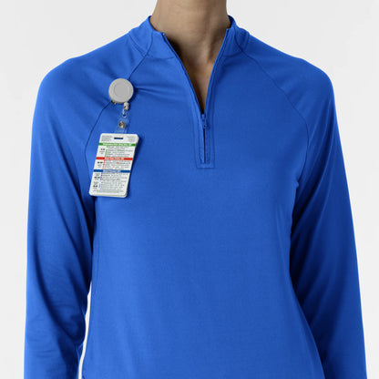 WOMEN'S WATCH WINDOW QUARTER ZIP NURSING SCRUB TOP