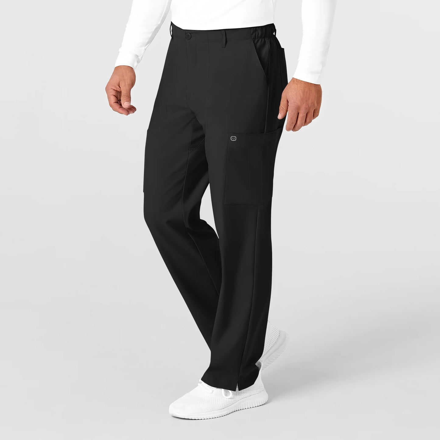 W123 MEN'S FLAT FRONT CARGO NURSING SCRUB PANT