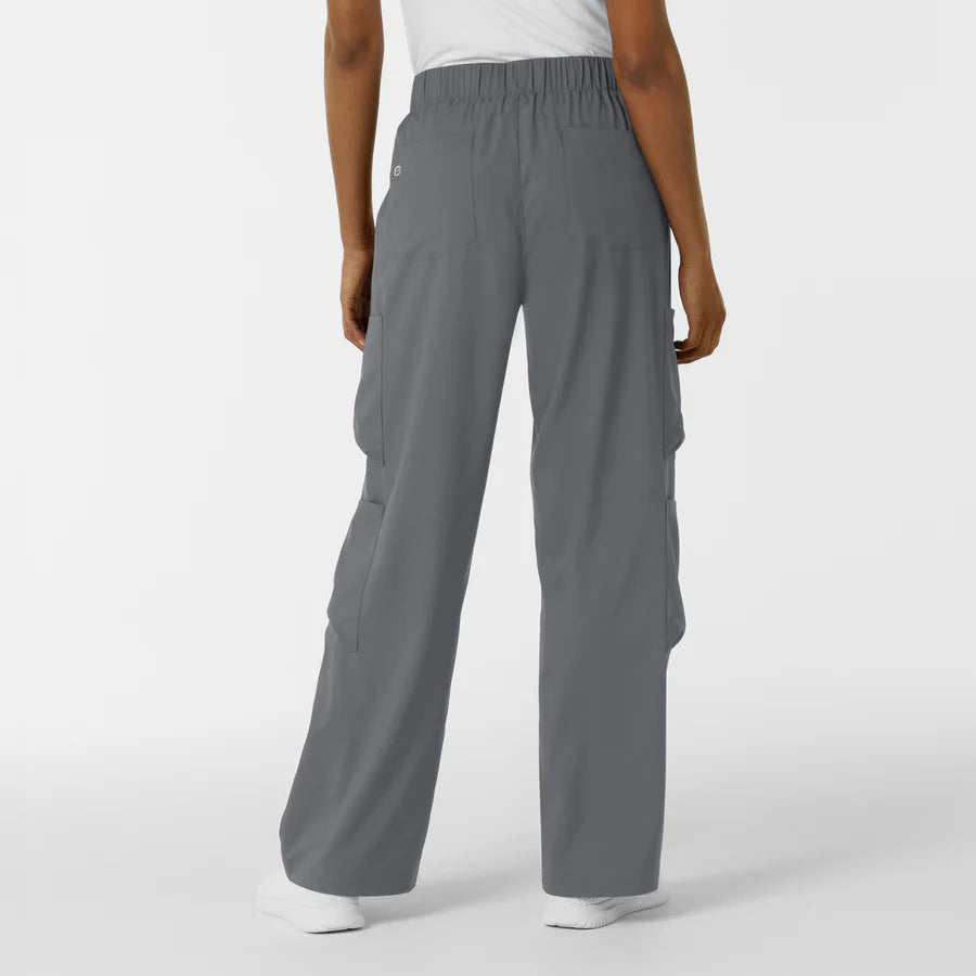 BOUNDLESS WOMEN'S WIDE LEG DOUBLE CARGO SCRUB PANT