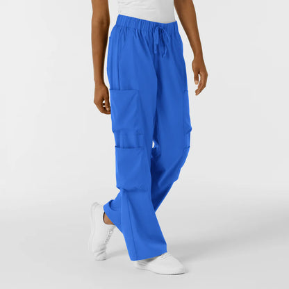 BOUNDLESS WOMEN'S WIDE LEG DOUBLE CARGO SCRUB PANT