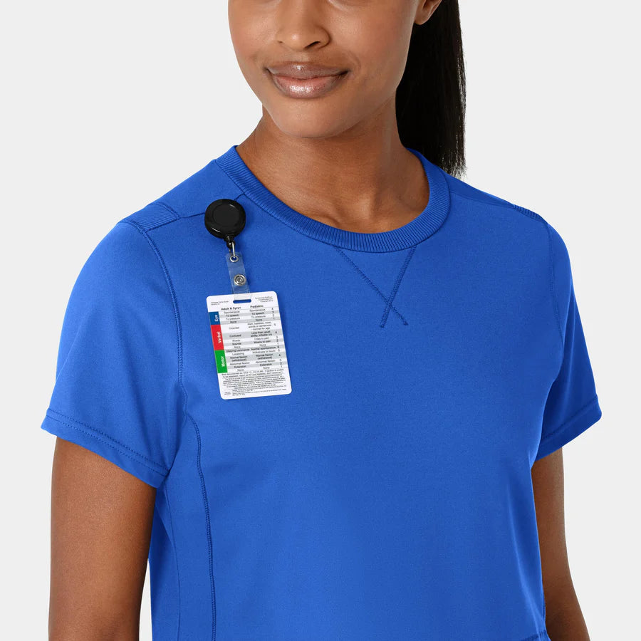 RENEW KNIT WOMEN'S FLEX-N-REACH CREW NECK SCRUB TOP