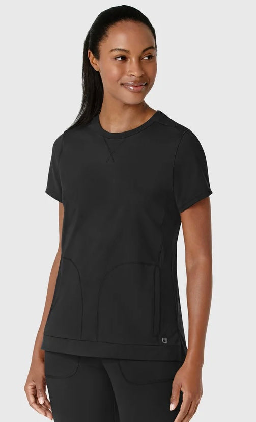 RENEW KNIT WOMEN'S FLEX-N-REACH CREW NECK SCRUB TOP