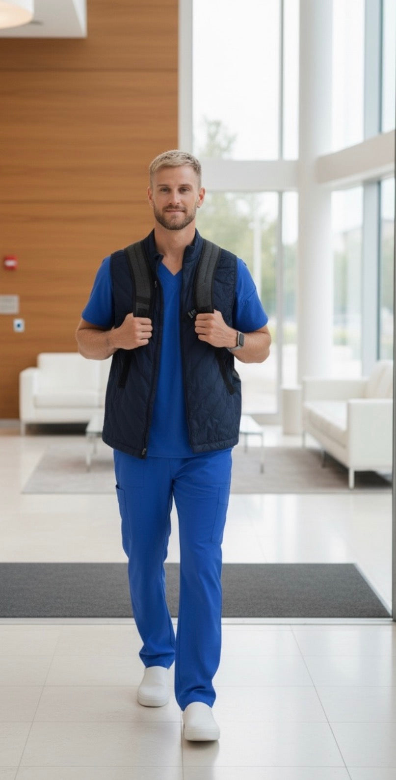 MEN’S QUILTED NURSING SCRUB VEST