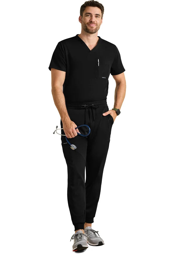 HEALING HANDS WORKS RAFAEL MEN'S MID RISE ZIP FLY JOGGER