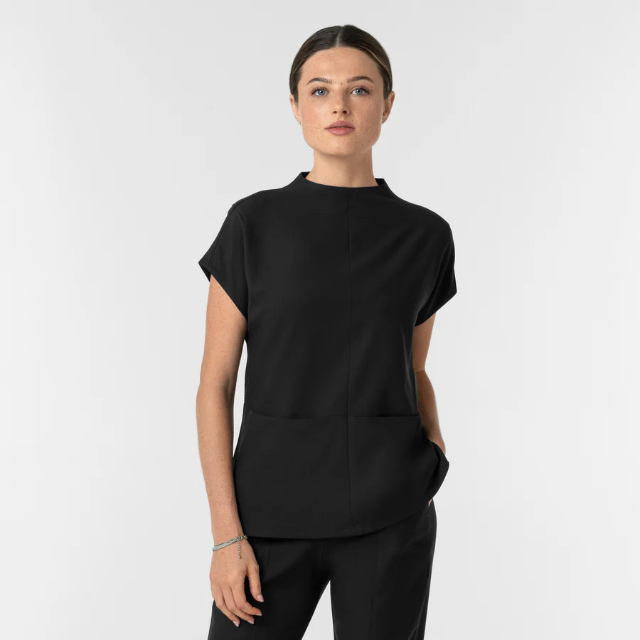 BLK EDITION WOMEN’S MOCK NECK NURSING SCRUB BLOUSE