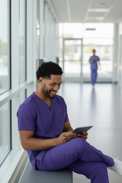 BOUNDLESS MEN'S MULTI POCKET SCRUB TOP