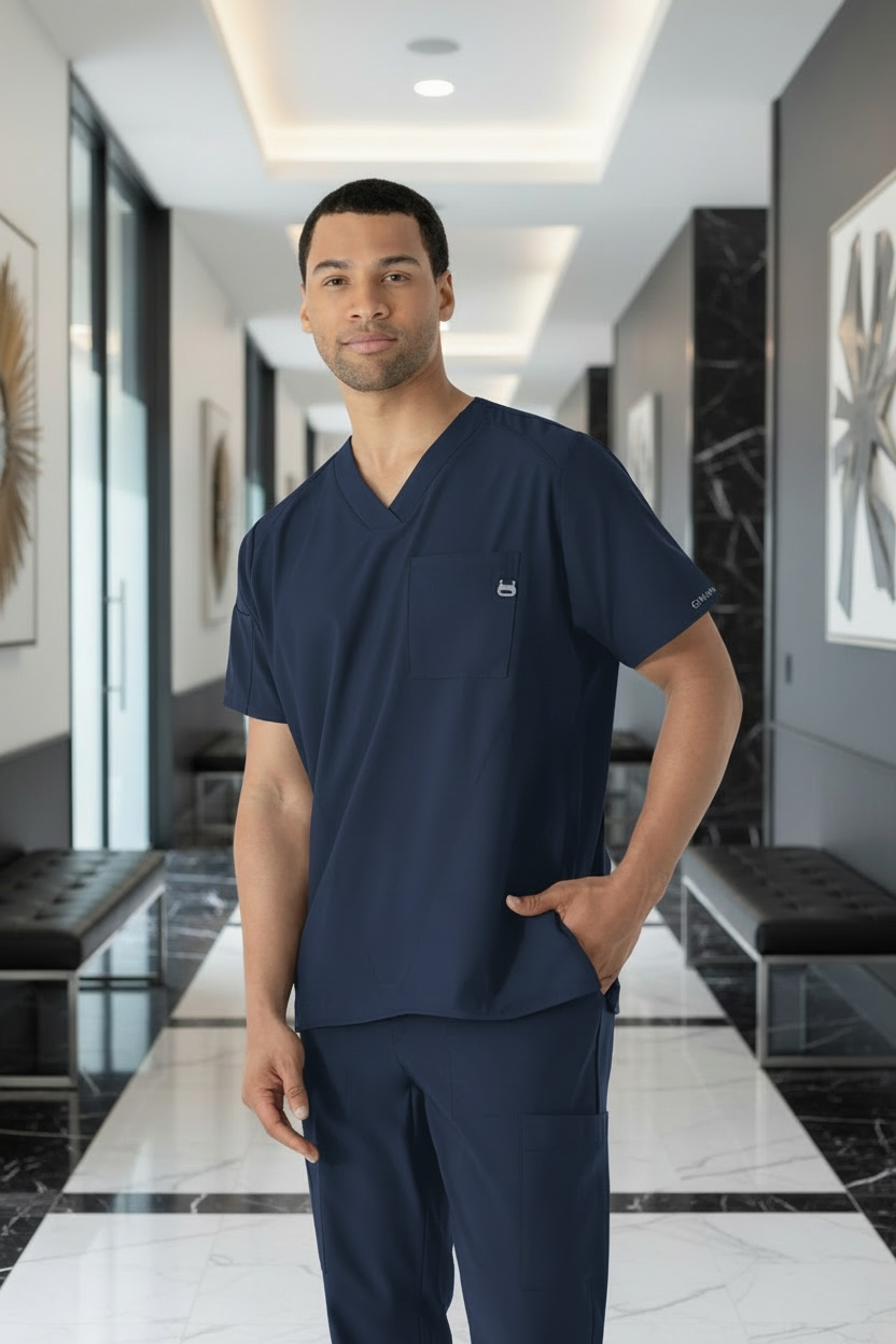 WINK W123 MEN'S V-NECK NURSING SCRUB TOP