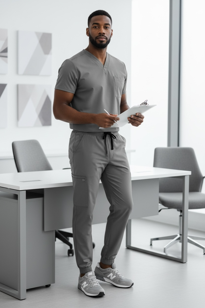 W123 MEN'S CARGO JOGGER NURSING SCRUB PANT