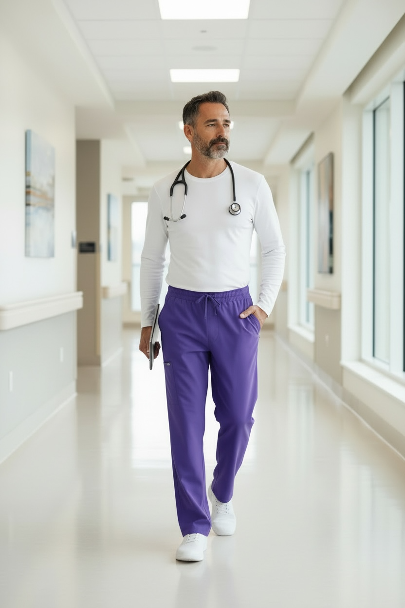 BOUNDLESS MEN’S STRAIGHT LEG SCRUB PANTS