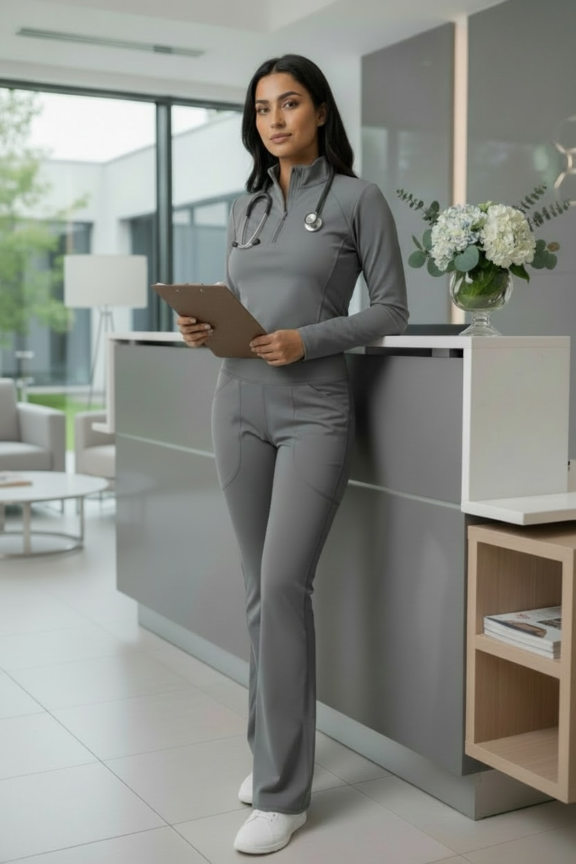 RENEW WOMEN'S KNIT FLARE YOGA SCRUB PANT