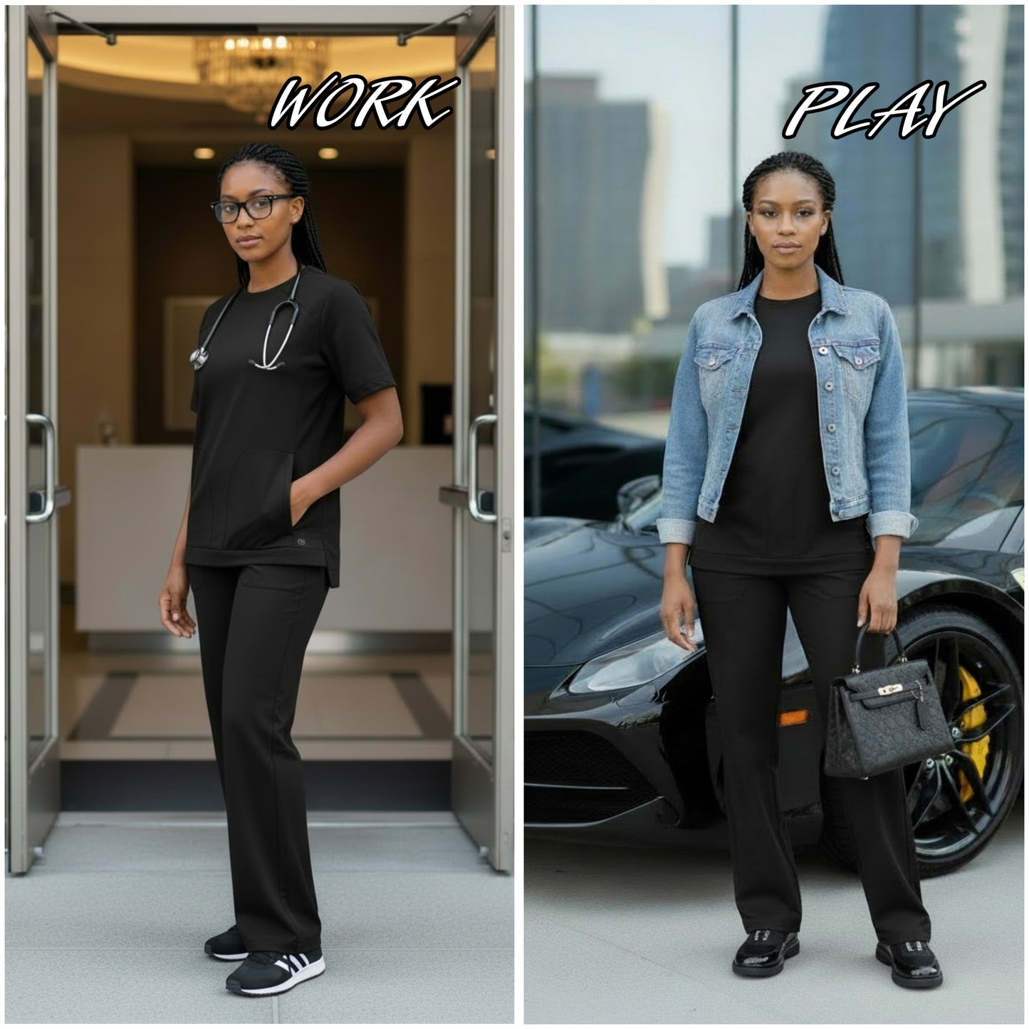 RENEW KNIT WOMEN'S FLEX-N-REACH CREW NECK SCRUB TOP