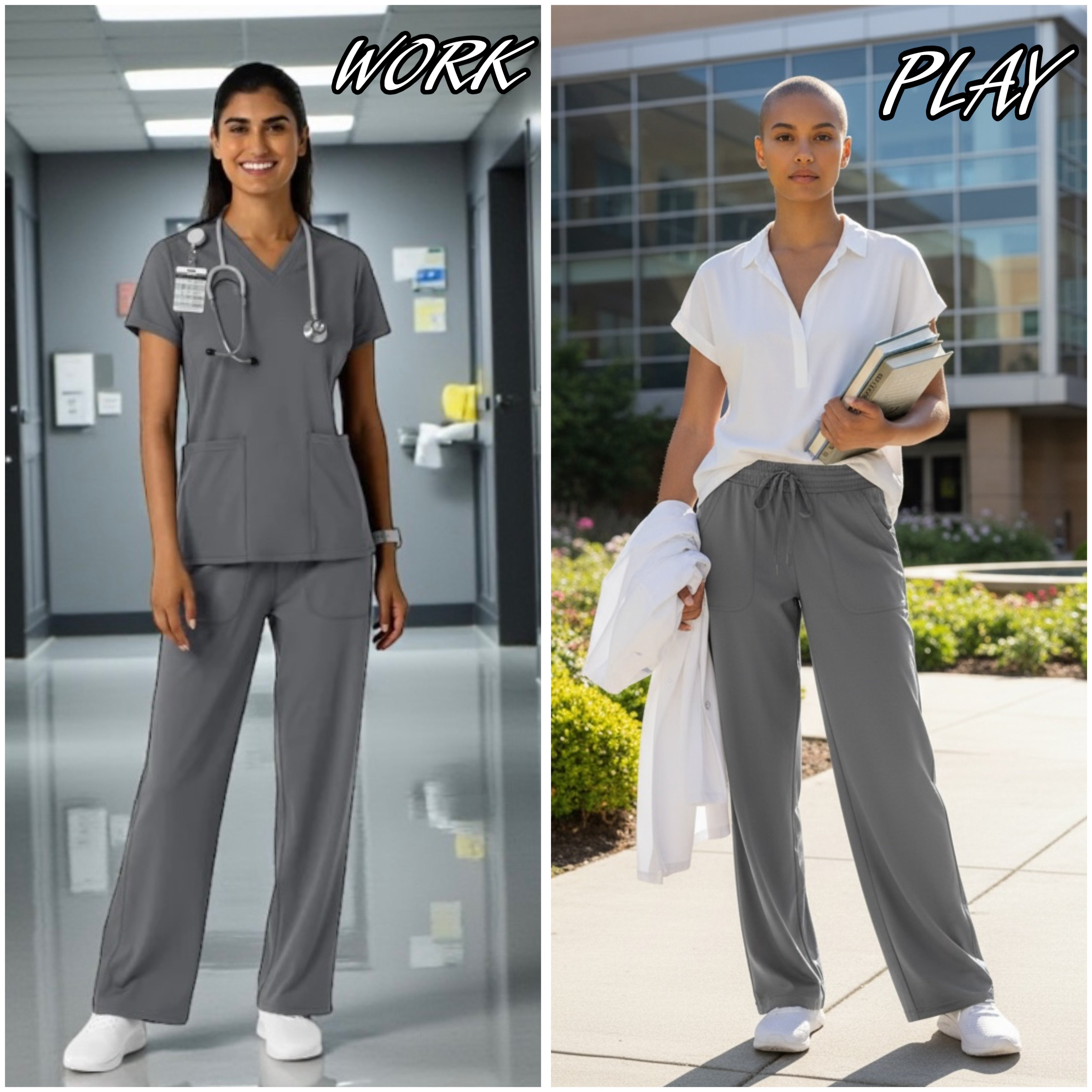 RENEW KNIT WOMEN’S WIDE LEG NURSING SCRUB PANT