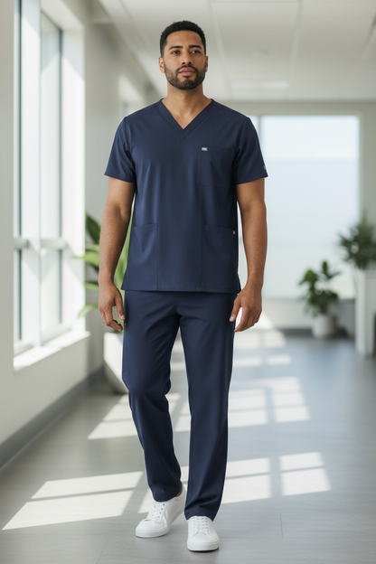 BOUNDLESS MEN'S MULTI POCKET NURSING SCRUB TOP