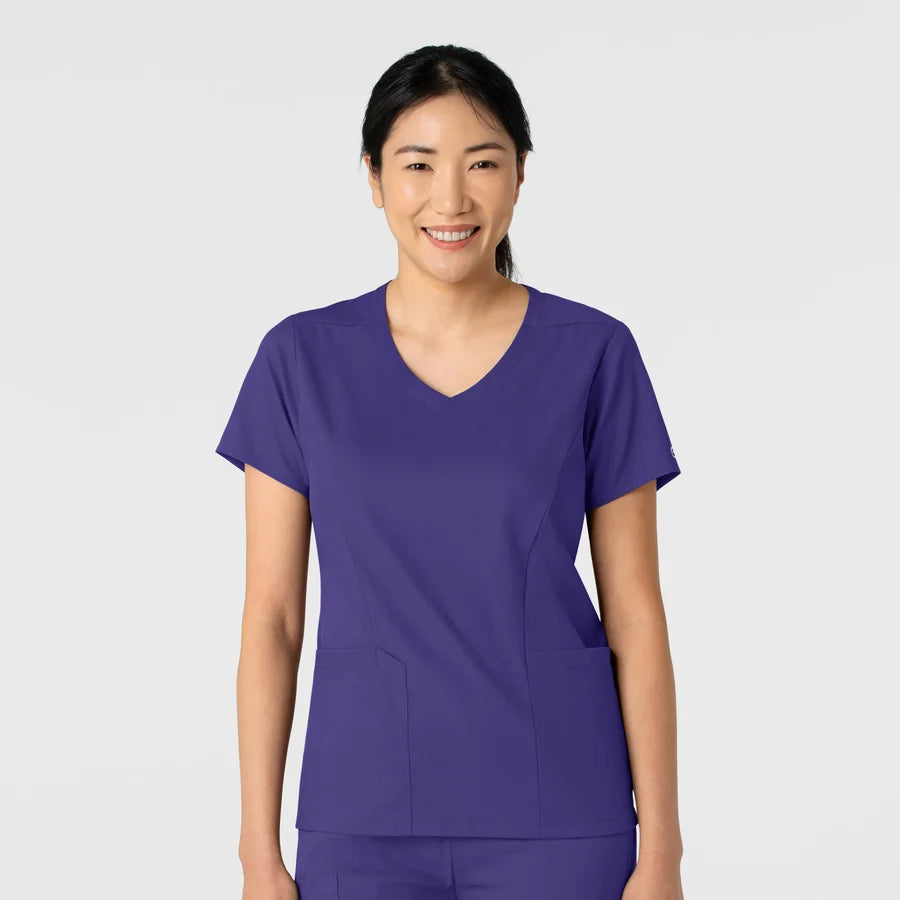 BOUNDLESS WOMEN’S TWO POCKET V-NECK NURSING SCRUB TOP