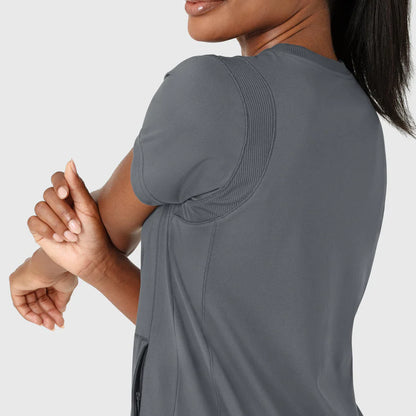 RENEW KNIT WOMEN'S FLEX-N-REACH CREW NECK SCRUB TOP
