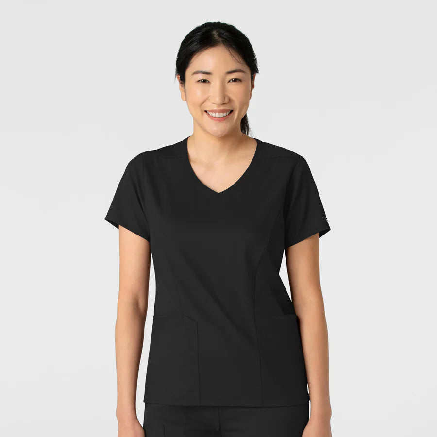BOUNDLESS WOMEN’S TWO POCKET V-NECK NURSING SCRUB TOP