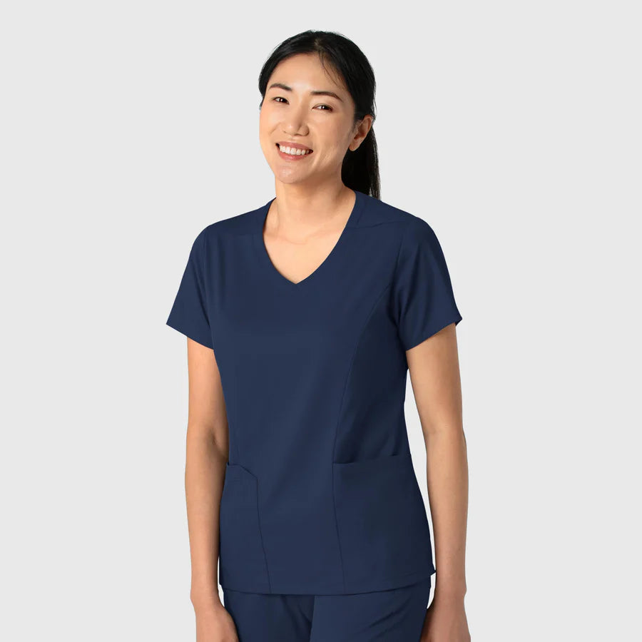 BOUNDLESS WOMEN’S TWO POCKET V-NECK NURSING SCRUB TOP