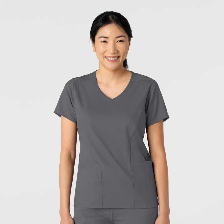 BOUNDLESS WOMEN’S TWO POCKET V-NECK NURSING SCRUB TOP