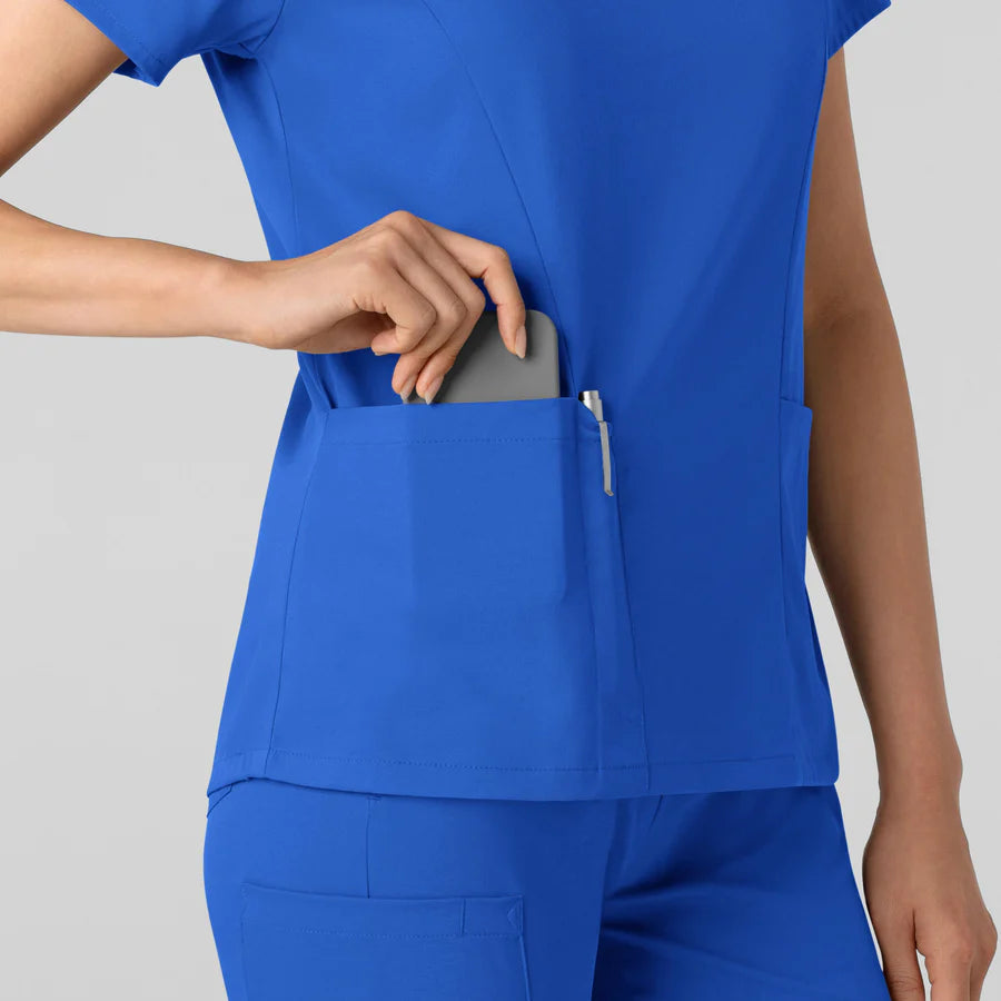 BOUNDLESS WOMEN’S TWO POCKET V-NECK NURSING SCRUB TOP