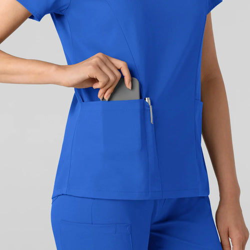BOUNDLESS WOMEN’S TWO POCKET V-NECK NURSING SCRUB TOP