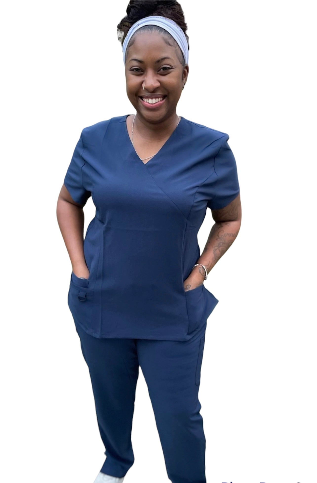 CLEARANCE CLASSY MOCK WRAP SCRUBS